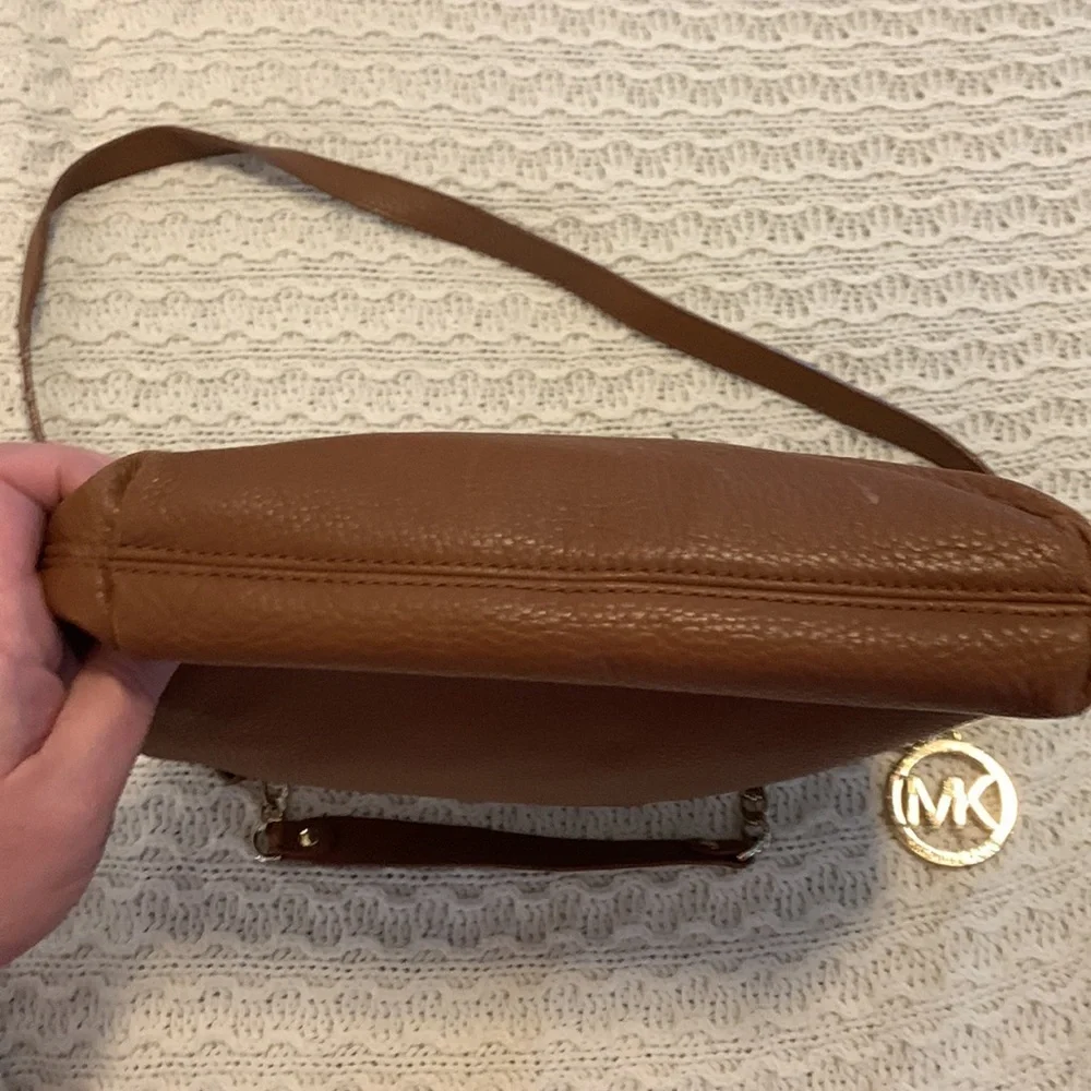 Michael Kors classic brown Pebbled Leather dual‎ Crossbody/shoulder bag